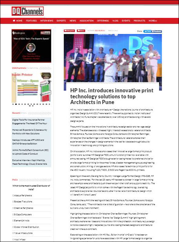 HP Inc. introduces innovative print technology solutions to top Architects in Pune, DQ channels